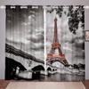 Steampunk-Style Curtains with Industrial Gear Room Clock Design view 1