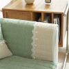 Thick Faux Lambswool Sofa Cover, Dark Green, 110 x 160 cm view 4