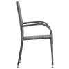IKAYAA 5-Piece Gray Rattan Garden Dining Set for 4 view 4