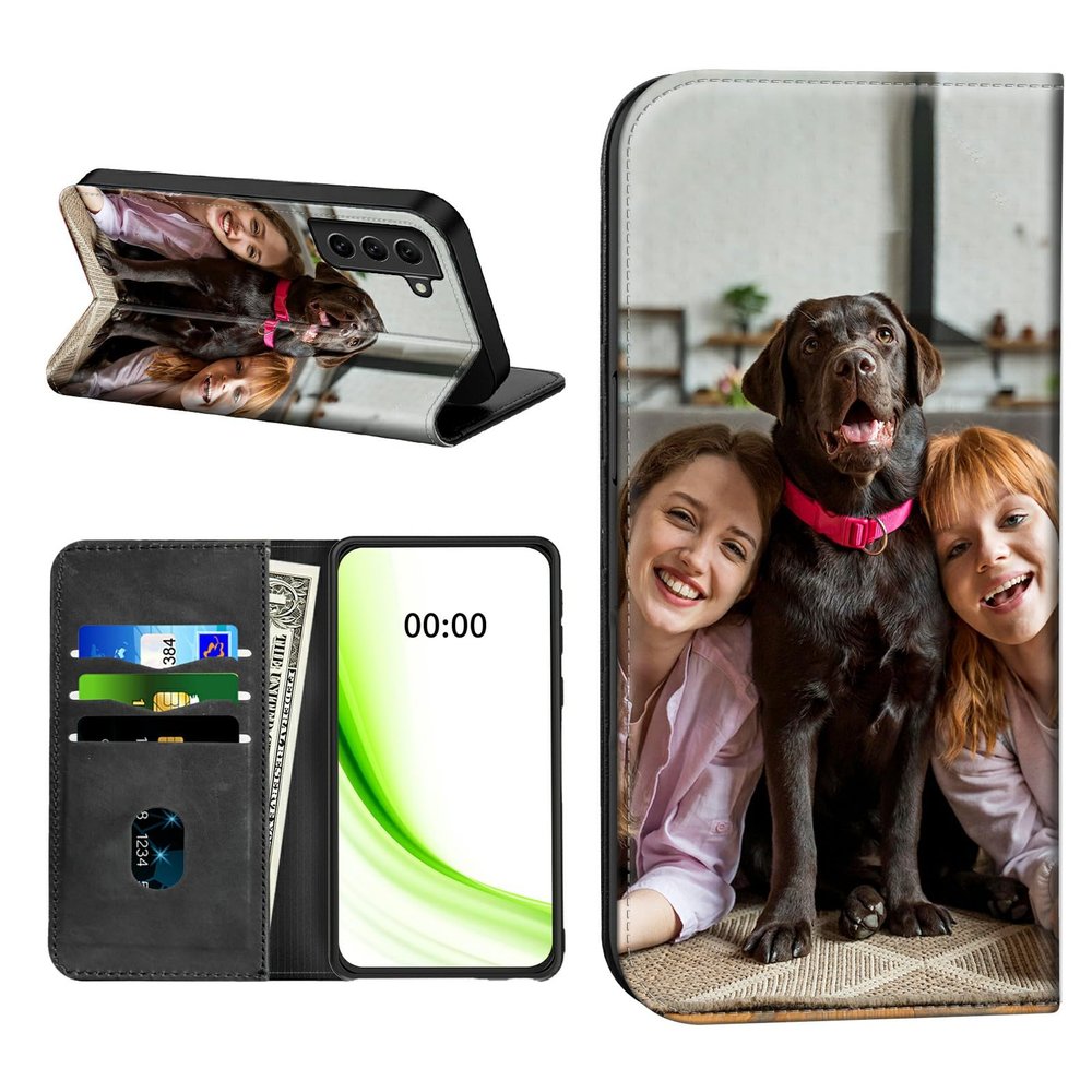 RWUTYTIUL Folio Case for Samsung Galaxy S24 5G, 6.2-Inch, with RFID Blocking, Card Slots and Stand