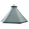 Outdoor Pyramid Teepee Tent with Sidewalls, Double-Layer Rainproof Camping Tent, Green view 1