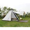 Outdoor Pyramid Teepee Tent with Sidewalls, Double-Layer Rainproof Camping Tent, Green view 2