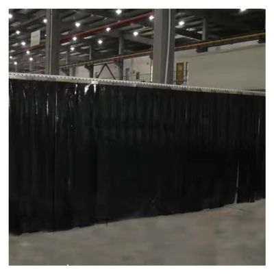 Qulamrdk Welding Protection Curtain, Vinyl Strip Curtain, Industrial Strip Curtain for Warehouses and Factories, Easy to Install and Opaque (Black, 1.5 x 2.1 m)