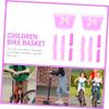 Decorative Kids' Bicycle Accessories Set 2 with Basket, Handlebar Covers and Ribbons view 3