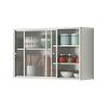 Stainless Steel Wall-Mounted Garage Cabinet with Sliding Door, Heavy-Duty Storage Cabinet for Bathroom and Kitchen, Removable Shelves, Silver, 100 x 60 x 30 cm view 1