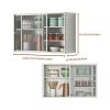 Stainless Steel Wall-Mounted Garage Cabinet with Sliding Door, Heavy-Duty Storage Cabinet for Bathroom and Kitchen, Removable Shelves, Silver, 100 x 60 x 30 cm view 2