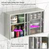 Stainless Steel Wall-Mounted Garage Cabinet with Sliding Door, Heavy-Duty Storage Cabinet for Bathroom and Kitchen, Removable Shelves, Silver, 100 x 60 x 30 cm view 4