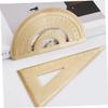 STOBOK 3-Piece Brass Drawing Tool Set, Folding Metric Protractor and Triangle Ruler for Woodworking view 2