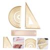 STOBOK 3-Piece Brass Drawing Tool Set, Folding Metric Protractor and Triangle Ruler for Woodworking view 3