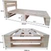 Lermowood M2 Wooden Pallet Bed, 120 x 200 cm, Natural, with Headboard view 3