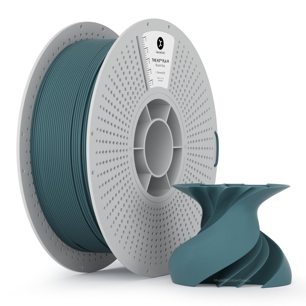 kexcelled PLA Matte Filament Gray Blue, 1.75 mm, 1 kg Spool