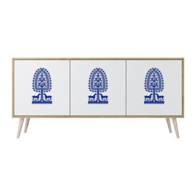 SPACEREBELS Modern 3-Door Sideboard, 164.5 × 57.5 × 42 cm, Natural