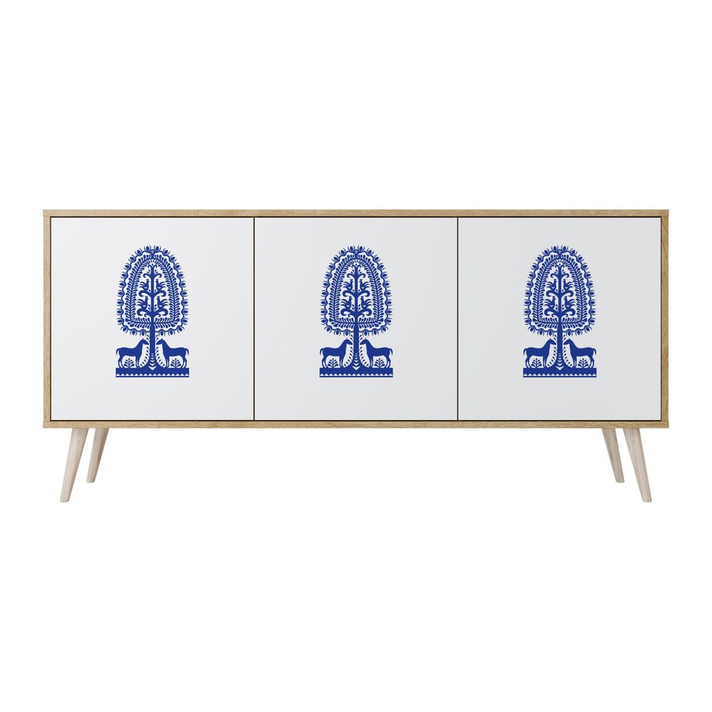 SPACEREBELS Modern 3-Door Sideboard, 164.5 × 57.5 × 42 cm, Natural