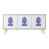 SPACEREBELS Modern 3-Door Sideboard, 164.5 × 57.5 × 42 cm, Natural view 1