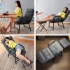 Adjustable Backrest Lounge Chair with Metal Frame, Footstool and Side Pockets view 3
