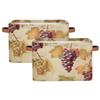 Myfsucce Grape Vintage Painting Fabric Storage Basket for Shelves, 2-Pack view 1