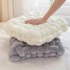 MZSKLW Square Plush Knot Pillow, Handmade, Filled, Caramel, 30 x 50 x 12 cm view 4