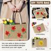 Sweetude Jute Tote Bags with Makeup Pouches, Reusable, for DIY Crafts, Blank, Wedding and Bridesmaid Use, 4-Pack, Brown view 2