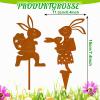 PAIVSUN Easter Bunny Garden Stakes, 5-Piece Rusted Metal Decor Set view 3