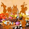 PAIVSUN Easter Bunny Garden Stakes, 5-Piece Rusted Metal Decor Set view 4