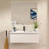 BELLOBATH 60 cm Wall-Mounted Bathroom Vanity, White, Vanity Top + Mirror view 2