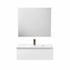 BELLOBATH 60 cm Wall-Mounted Bathroom Vanity, White, Vanity Top + Mirror view 3