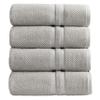 Springtree Home Gray Bath Towels, 4-Piece Set, Popcorn Texture, 100% Combed Cotton, Absorbent, Quick-Drying, OEKO-TEX Standard 100, Poli Collection view 1