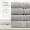 Springtree Home Gray Bath Towels, 4-Piece Set, Popcorn Texture, 100% Combed Cotton, Absorbent, Quick-Drying, OEKO-TEX Standard 100, Poli Collection view 2