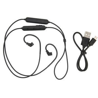 Wireless Earphone Cable Bluetooth Adapter, Low-Latency Music and Gaming Controller for In-Ear Headphones, Black