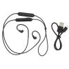 Wireless Earphone Cable Bluetooth Adapter, Low-Latency Music and Gaming Controller for In-Ear Headphones, Black view 1