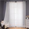 Wycian Voile Kitchen Curtains, White, Wavy Stripe Pattern, 2-Pack, H160 x W86 cm Each view 2