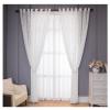Wycian Voile Kitchen Curtains, White, Wavy Stripe Pattern, 2-Pack, H160 x W86 cm Each view 3