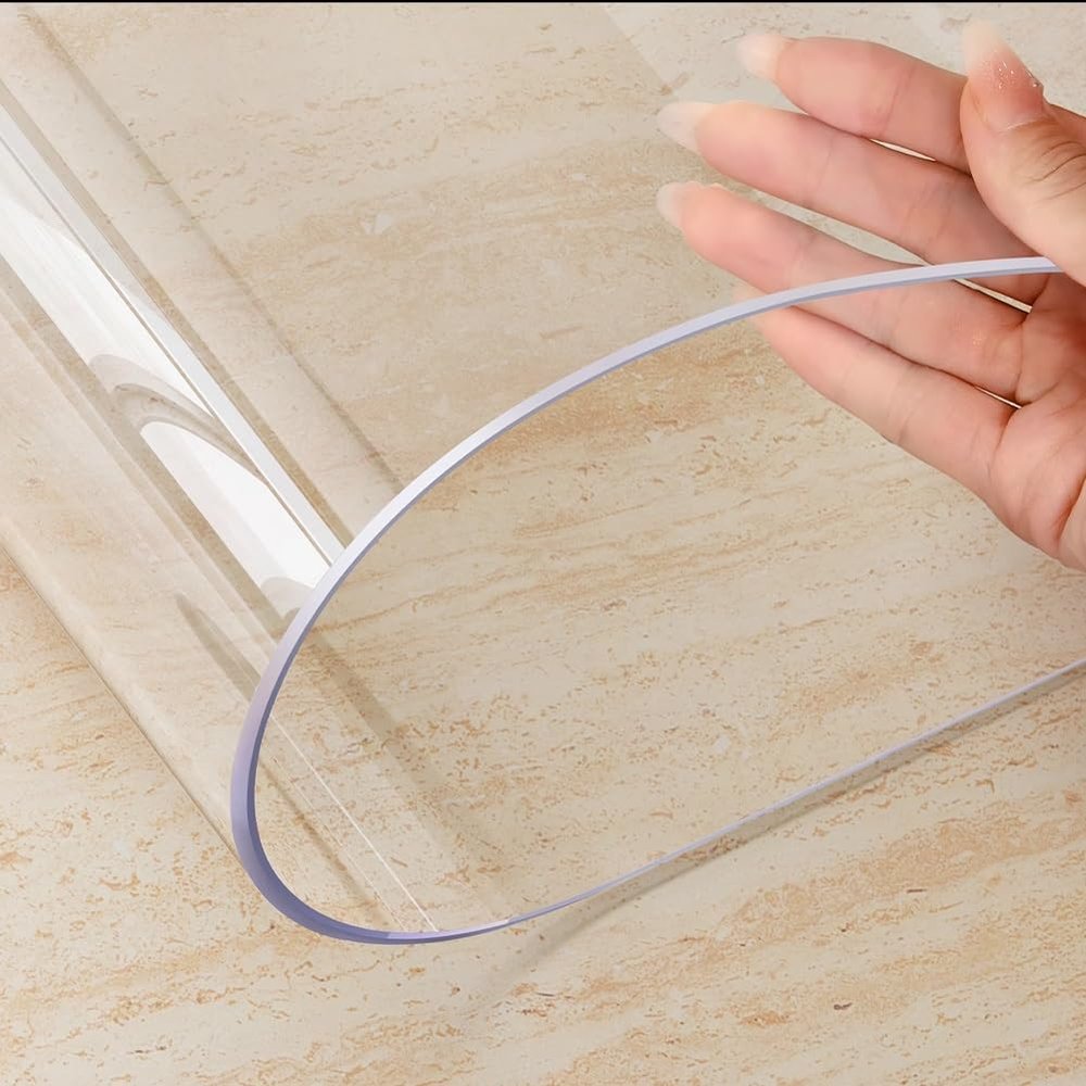 Thick, Durable Transparent PVC Desk Chair Mat, 1 mm, 140 x 160 cm