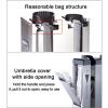 Automatic Wet Umbrella Wrapping Machine with Wheels and Bag Dispenser, Stainless Steel, Platinum view 3