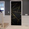 Self-Adhesive Door Wallpaper, Geometric Black and Gold 3D Design, Removable, 80 x 200 cm view 1