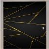 Self-Adhesive Door Wallpaper, Geometric Black and Gold 3D Design, Removable, 80 x 200 cm view 2