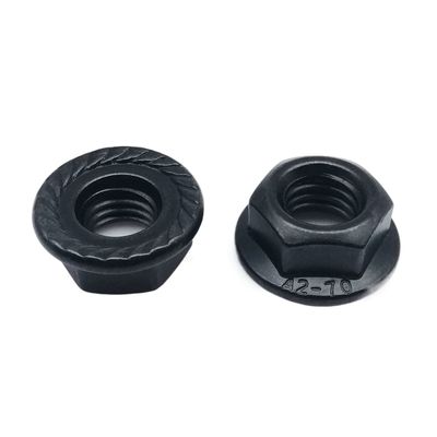 2/5/10 pcs M3 M4 M5 M6 M8 M10 M12 Black 304 A2-70 Stainless Steel Hex Serrated Flange Lock Nuts (10 pcs M4)
