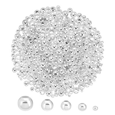 UNICRAFTALE 500 Silver Round Spacer Beads, 5 Sizes, for DIY Jewelry Making