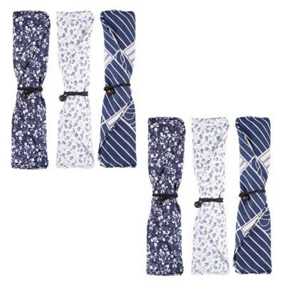 Japanese Portable Cutlery Case, 6-Piece, Fabric and Wood, for Chopsticks