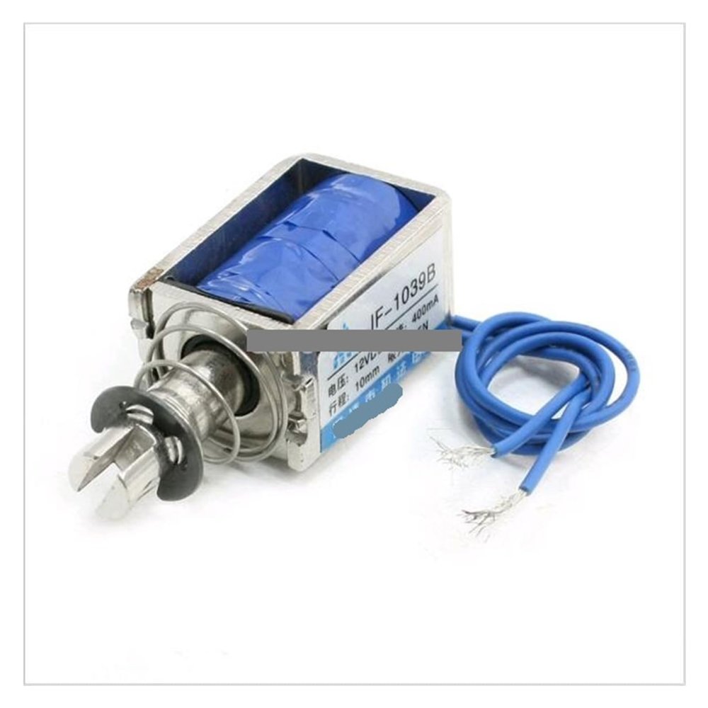 DC 12V 400mA 25N Holding 10mm Stroke Pull-Type Open-Frame Solenoid Electromagnet JF-1039B