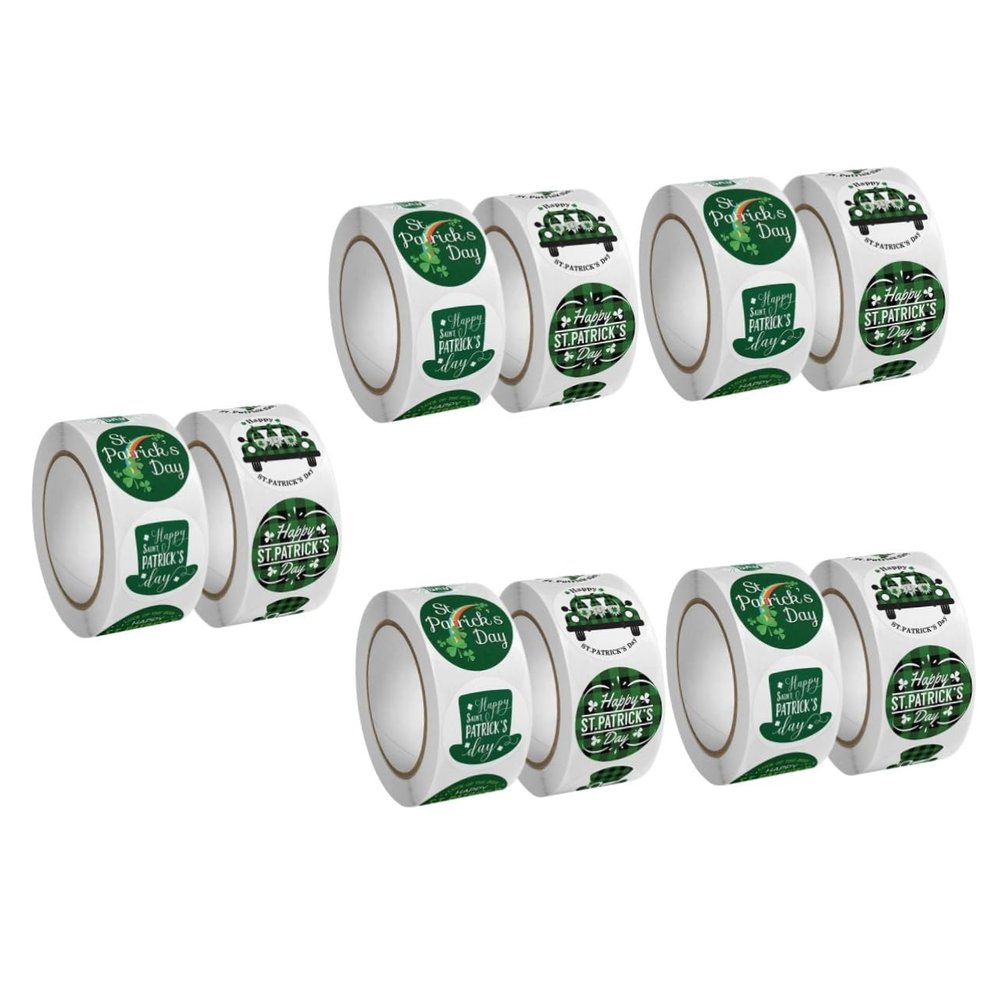 Gadpiparty 10-Roll St. Patrick’s Day Self-Adhesive Stickers