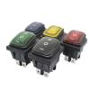 30×22 mm Heavy-Duty Waterproof Rocker Switch, KCD4-201 DPST 4-Pin, 16A 250VAC, ON-OFF-ON, Red LED 12–24V view 1