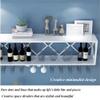 Wall-Mounted Wine Rack with Floating Shelves and Inverted Glass Rack, Gold, 150 × 25 × 40 cm view 4