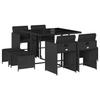 IKAYAA 9-Piece Rattan Patio Dining Set for 8, Black view 2