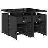 IKAYAA 9-Piece Rattan Patio Dining Set for 8, Black view 3