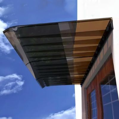 Modern Polycarbonate Door Awning, Brown, 60 x 100 cm