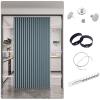 No-Drill Blackout Door Curtain with Glide Rails, Magnetic Blue, 80 x 220 cm view 1
