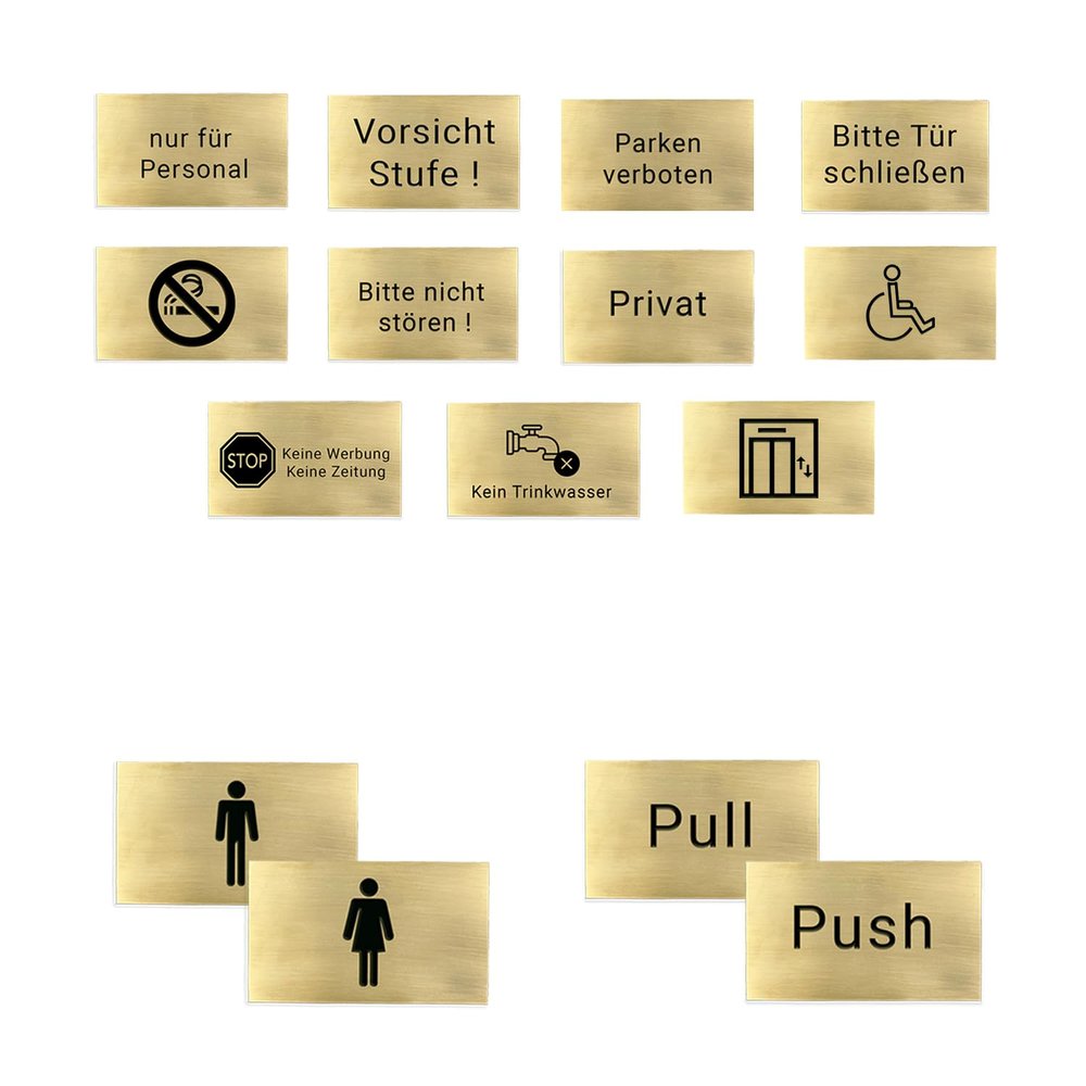 High-Quality Engraved Brass Sign – Various Sizes | “Do Not Disturb” Motif, No Screw Holes, 100 x 60 mm