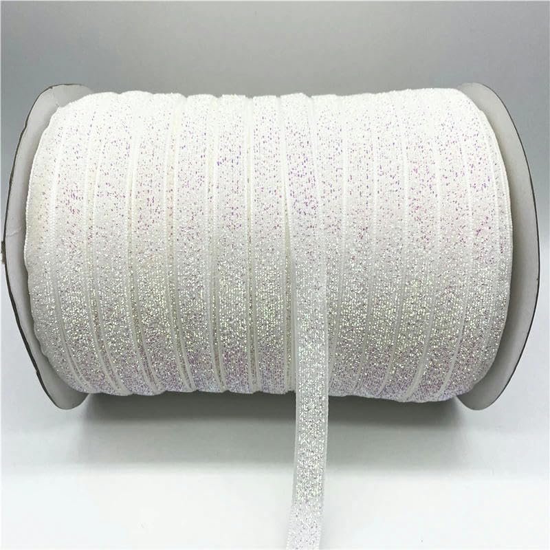 DUBTEDHOU Velvet Ribbon, 638 mm, 5 Yards, Handmade, for Wedding and Party Decorations, Gift Wrapping, DIY Hair Bows, Sewing, and Crafts (Shiny White, 25 mm x 5 yards)