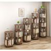Small 360° Rotating Rubberwood Bookcase with Wheels view 2